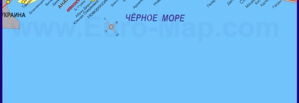 Карта Краснодарского Края с Городами